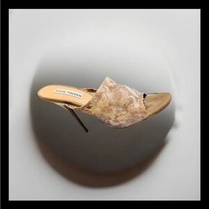 Steve Madden Women's Sling Heel Sandal, Brown Snake